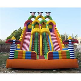 4 Line Kids Inflatables Bouncy Slide