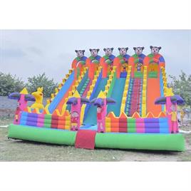 6 Line Kids Inflatables Bouncy Slide