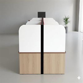 Frame based Sharing workstation with Particle board partition