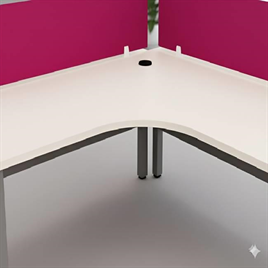 T shape workstation with glass partition