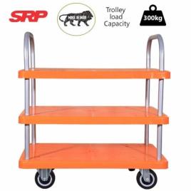 SRP 3 Layer Plastic Platform Trolley 300 kg