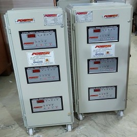 300 - 480 Volt Steel 30 KVA Servo Voltage Stabilizer Air Cooled, For Domestic / Home / Industrial, With Surge Protection