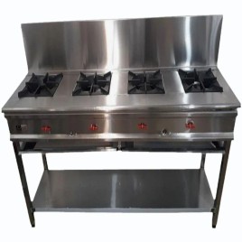 4 Burner Stainless Steel Commercial Gas Stove