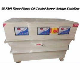 50 KVA Three Phase Oil Cooled Servo Voltage Stabilizer, For Industrial
