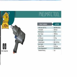6-10 Kg 5300 Rpm 1 Inch Pistol Type Impact Wrench