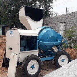 6 Hp Kirloskar Diesel Engine Semi-Automatic Mobile Cement Concrete Mixer, 1200 kg, Capacity: 400 Litres