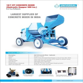 6 Hp Kirloskar Diesel Engine Semi-Automatic Hand Fed Concrete Mixer, 300 Ltrs, Capacity: 400 Ltrs