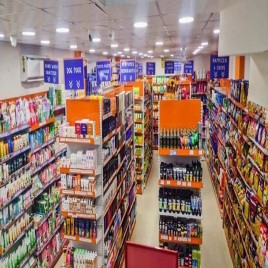 6 Shelves Groceries Equipment Supermarket, For Departmental Stores, Wall Mounted