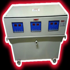 75 KVA Three Phase Digital Control Servo Voltage Stabilizer, For Industrial, With Surge Protection