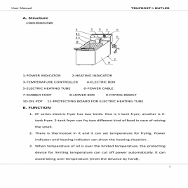 8 litre Single Tank Electric Fryer with side handles