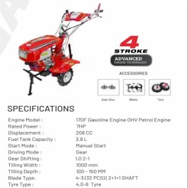 Air Cooled Honda Fj500 Rotary Tiller, 2 HP