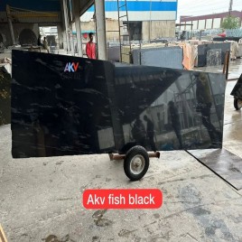 Akv Fish Black Granite, Thickness: 18 mm
