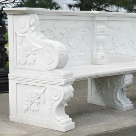 Antique White Marble Bench, Seating Capacity: 3 Seater