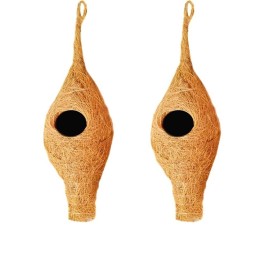 Bird Nest For Sparrow Wild Nest Purely Handmade With Strong-natural Color Set Of 2