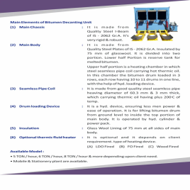 Bitumen Drums Decanting Unit