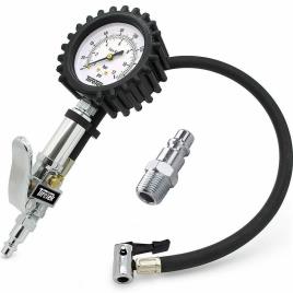 Black Analog Tyre Inflator Gauge