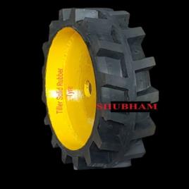 Black And Green Rubber Tubeless Trolley Wheels