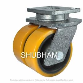 Black And Yellow Heavy Duty Castor and Double PU Wheels