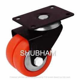 Black And Yellow Heavy Duty Castor and Double PU Wheels