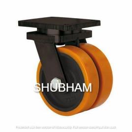 Black And Yellow Heavy Duty Castor and Double PU Wheels