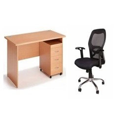 Black Fabric Work From Home Table And Chairs Set, For Commercial