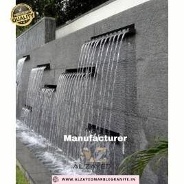 Black Marble Elegant Wall Fountain