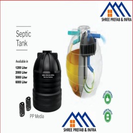 Black PE Shree Septic Tank - 1200 liter