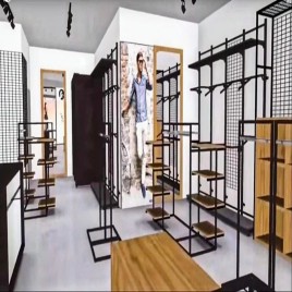 Black Readymade Garments Display Rack