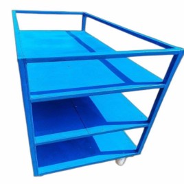 Blue Mild Steel Food Trolley, For Hotel, Size/Dimension: 10 X 8 X 12 Inch