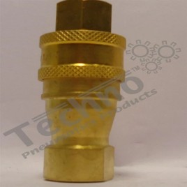 Brass TECHNO QRC HYD KZD 1.1/2"" QUICK COUPLER, For Hydraulic Pipe, Size: 1 inch