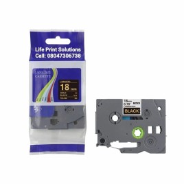 Brother TZe-344 Label Tape Cassette Gold On Black, 18mm wide Compatible