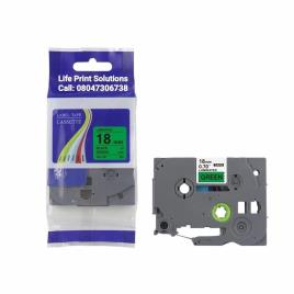 Brother TZe-741 Black On Green 18mm Label Tape Compatible, For Printing Industry
