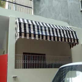 Brown And White Window Awning