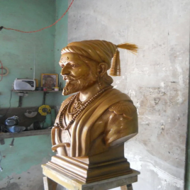Brown Fiber Shivaji Maharaj Statue, For Interior Decor