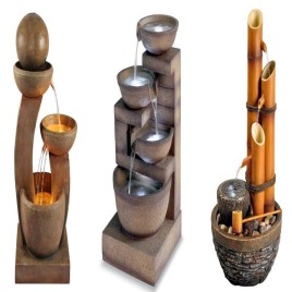 Brown Wood Indoor Water Fountain