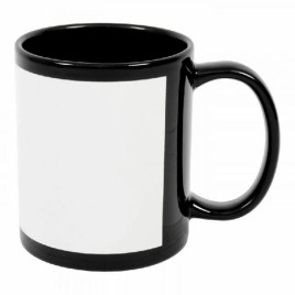 Ceramic Black Patch Sublimation Mug, For Gifting, Capacity: 1000