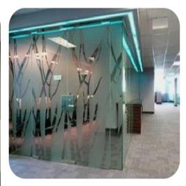 Clear Commercial Office Glass Partition Services