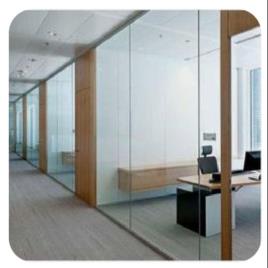 Clear Commercial Office Glass Partition Services