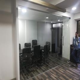 Clear Commercial Office Glass Partition Services
