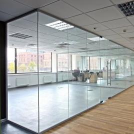 Clear Toughened Glass Office Partition