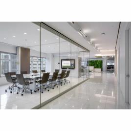 Clear Toughened Glass Office Partition