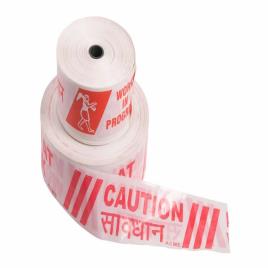 Color: White Barricade Safety Tape