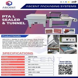 Continuous Seal Machine PTA L-Sealer and Tunnel, For Shrink Wrapping