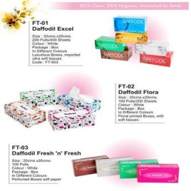 Daffodil Paper Face Tissue Imported Ultra Soft 100 Pulls 2 Ply Box