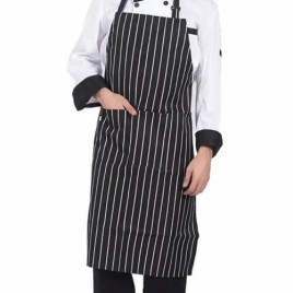 Design: Checked Black & White Apron, For Kitchen, Size: Medium