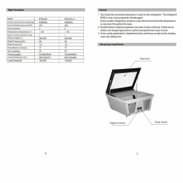 Desktop Flat Glass Ice Cream Scooping Display with LED Lighting and 4 x 5L pans