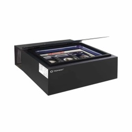 Desktop Flat Glass Ice Cream Scooping Display with LED Lighting and 3 x 5L pans