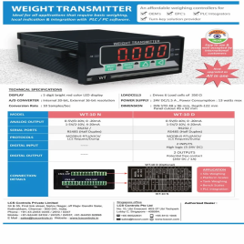 Digital ABS WT-10 WEIGHT TRANSMITTER, Weighing Capacity: 50 Kg, Model Name/Number: WT-10N