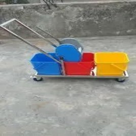 Double Bucket Wringer Trolley With S S Frame