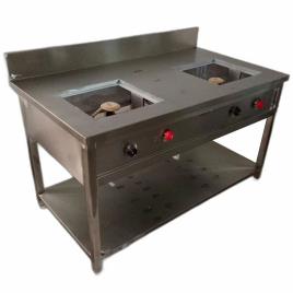 Double Burner Commercial Gas Stove, 2, Number Of Knob: 4 Knob